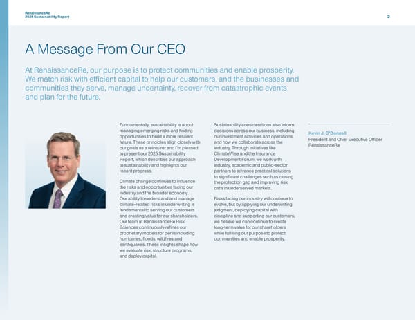 RenaissanceRe 2025 Sustainability Report - Page 5