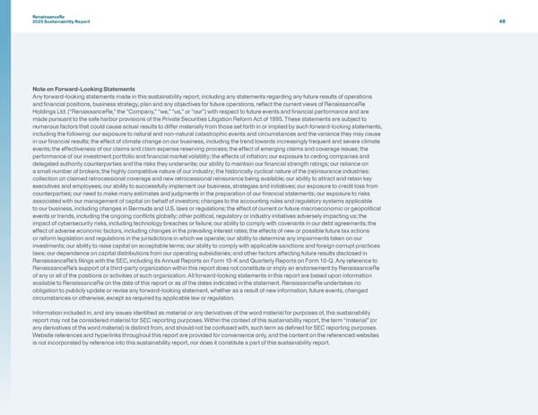 RenaissanceRe 2025 Sustainability Report - Page 52