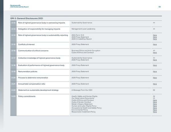 RenaissanceRe 2025 Sustainability Report - Page 57