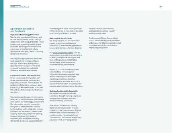 RenaissanceRe 2025 Sustainability Report - Page 40